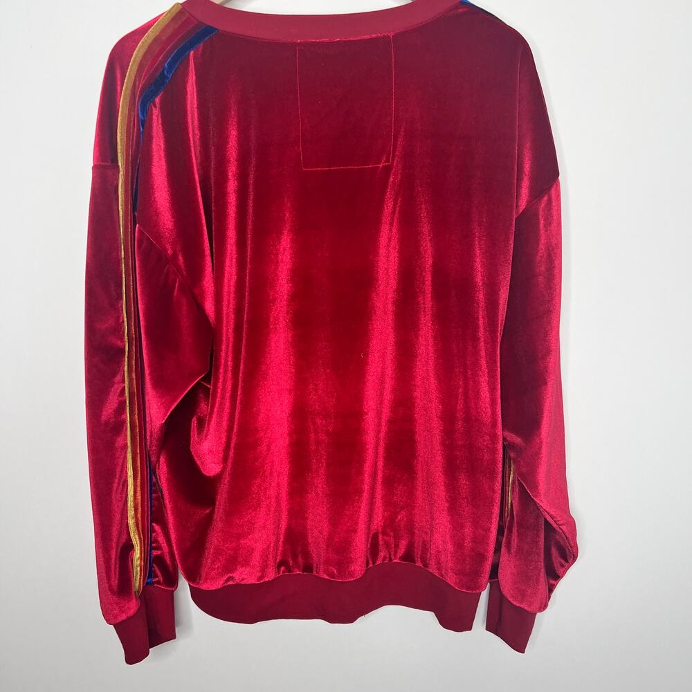 Aviator Nation Red Velvet Relaxed Sweatshirt Medium Womens - Picture 9 of 14